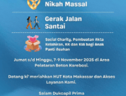 Disdukcapil Makassar Gelar Layanan Inklusif dan Nikah Massal Sambut HUT Kota ke-418