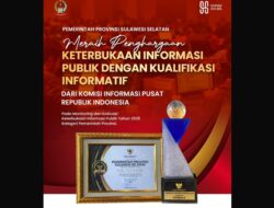 Pemprov Sulsel Jadi Satu-satunya Provinsi di Sulawesi Raih Predikat Informatif