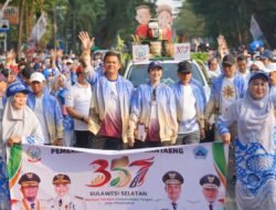 Bupati Bantaeng dan Ketua TP PKK Ikuti Jalan Sehat Anti Mager HUT ke-357 Sulsel